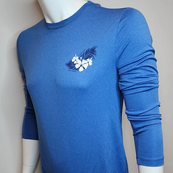 WEATHERPROOF LONG SLEVES RASHGUARD, BLUE, MEDIUM, UPF 50+ - Picture 2 of 12